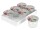 DOSEN-ZENTRALE Schraubdeckelglas Facette 240 ml 6er Tray mit 82mm TO-Deckel Holz/Herzdekor