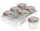 DOSEN-ZENTRALE Schraubdeckelglas Facette 240 ml 6er Tray mit 82mm TO-Deckel Holz/Herzdekor