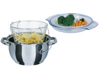 GSW Frittiertopf Edelstahl mit Glasdeckel und...