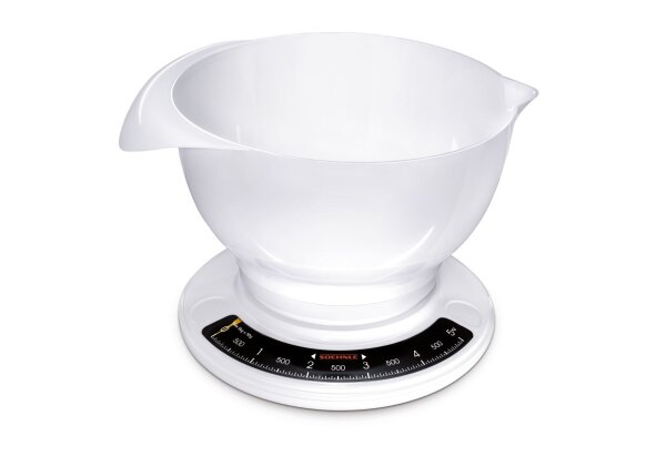 SOEHNLE Küchenwaage Culina pro analog 5kg Tragkraft weiß mit Rührschüssel