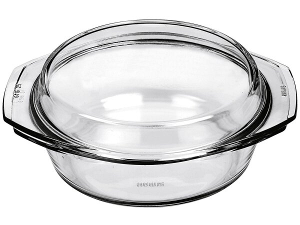 BOHEMIA CRISTAL Schüssel rund mit flachem Deckel 3,5 l