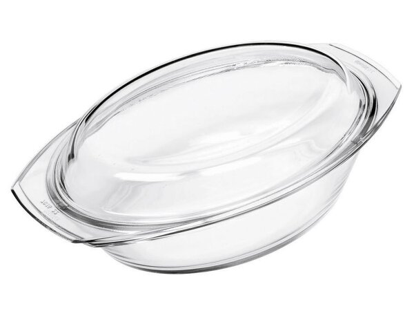 BOHEMIA CRISTAL Schüssel oval mit flachem Deckel 2,4 l 32x20cm