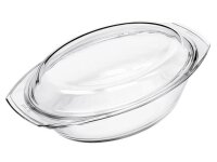 BOHEMIA CRISTAL Schüssel oval mit flachem Deckel 2,4...