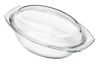 BOHEMIA CRISTAL Schüssel oval mit flachem Deckel 2,4...