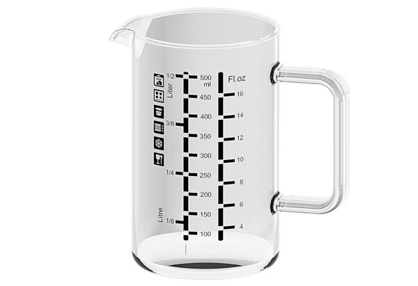 BOHEMIA CRISTAL Messbecher mit Henkel 0,5 l