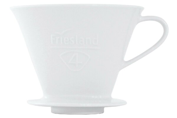 FRIESLAND Kaffeefilter Porzellan Größe 1x4 1-Loch weiß