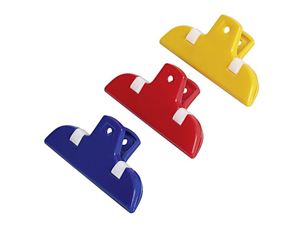 WESTMARK Beutel-Clips Kunststoff 7x3,5x2,3cm farbig sortiert 3Stück