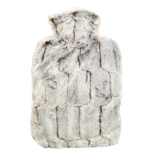 HUGO FROSCH Wärmflasche Klassik Hochflor-Flauschbezug 1,8 l braun/silber melange