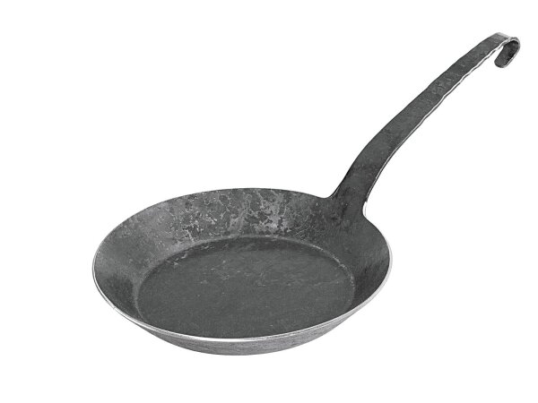TURK Bratpfanne freiform-warmgeschmiedet mit flachem Hakenstiel Ø24cm schwarz
