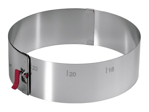 LARES Tortenring mit Klemmhebel 7cm Edelstahl