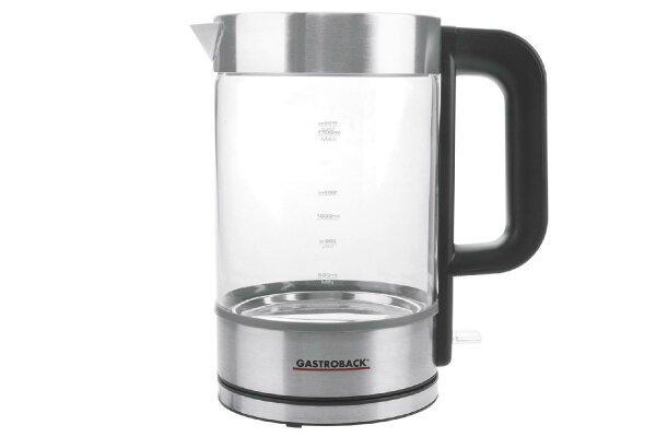 GASTROBACK 42442 Wasserkocher Basic 1,7l 3000Watt Glas/Edelstahl