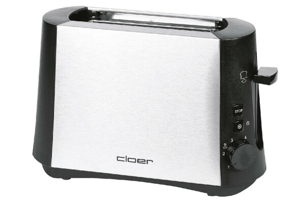 CLOER Toaster 3890 1Scheibe 600Watt Edelstahl/schwarz