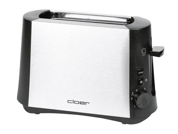 CLOER Toaster 3890 1Scheibe 600Watt Edelstahl/schwarz
