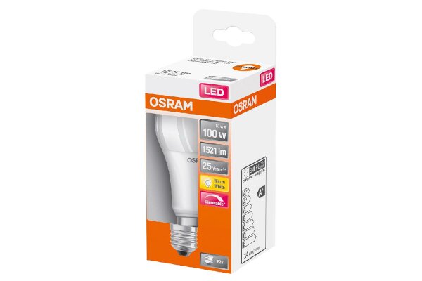 OSRAM LED Retrofitlampe CLASSIC A13WE27 matt 1521LM dim