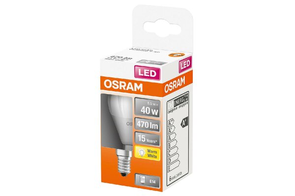 OSRAM LED Kolbenlampe STAR Classic P40 5,5W E14