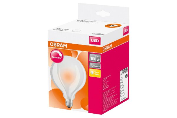 OSRAM LED Globelampe E27 12W matt dim
