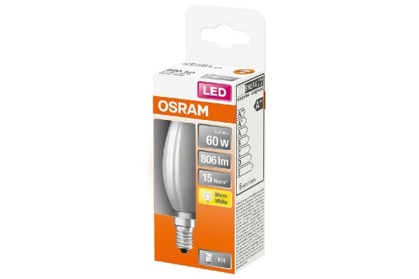 OSRAM LED Kerze E14 6W matt