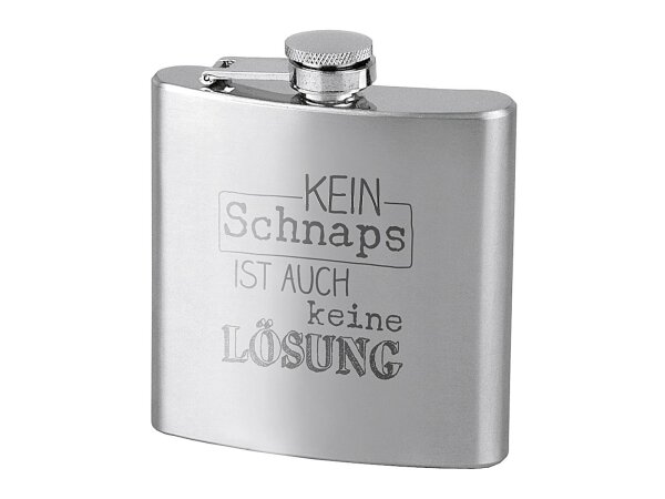 CONTENTO Flachmann Kein Schnaps ist auch keine Lösung 180ml