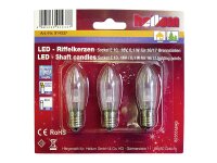 HELLUM LED-Riffelkerze 16V, 0,1W, E10 Fassung für...