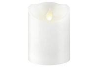 STAR TRADING LED-Kerze Twinkel Wachs 7,5x7,5x10cm weiß