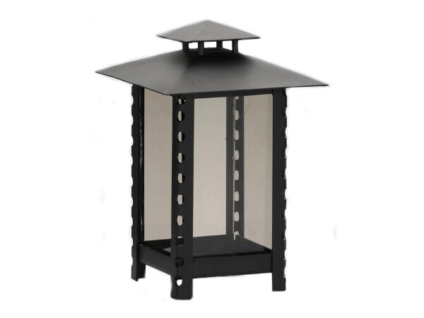 MOLL Grablaterne Metall lackiert mit Parolglas bronzefarben 14x14x23cm schwarz