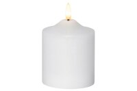 STAR TRADING Kerze Flamme LED mit Timer 12x7,5cm weiß