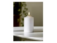 STAR TRADING Kerze Flamme LED mit Timer 15x7,5cm weiß