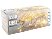 Lichterkette Cluster 768LED IP44 Timer 4.5m transparent