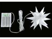 Kunststoffstern innen  Ø12cm Batterie weiß