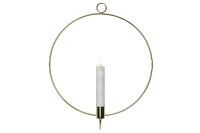 STAR TRADING LED Echtwachskerze Flamme im Ring z.Stehen 28,5cm gold