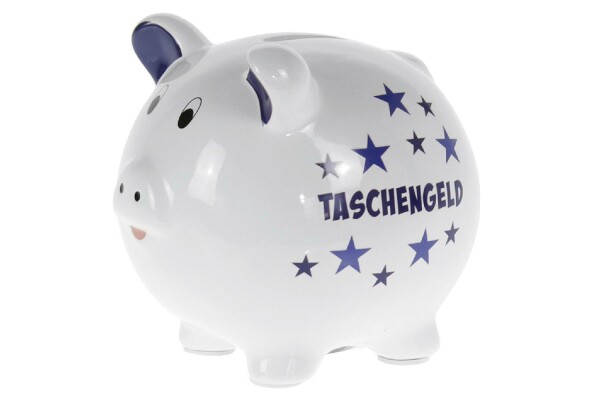 Sparschwein Taschengeld blau