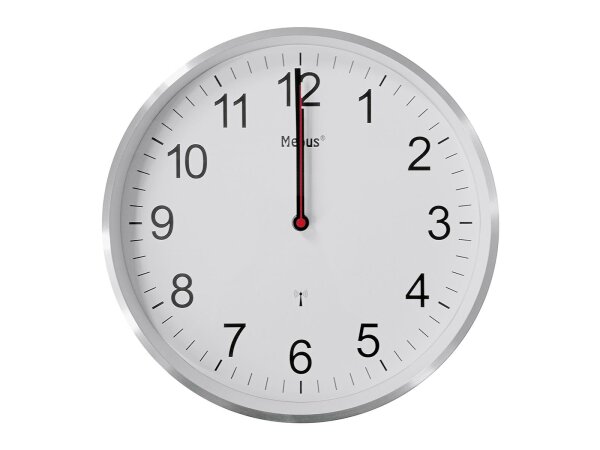 MEBUS Funk Wanduhr Ø30cm Aluminium