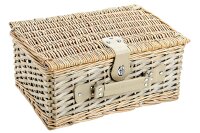 Picknickkorb Weide 4 Personen 40x28x19cm grau/beige