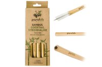 PANDOO Cocktail-Strohhalm Bambus + B&uuml;rste...