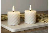 LED-Kerze Swirl 7,5x5 beige 2s