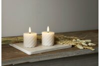 STAR TRADING LED-Echtwachs-Kerze Flamme Swirl Votive 7,5x5cm beige 2Stück