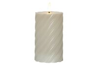 LED-Kerze Swirl 15x7,5cm beige