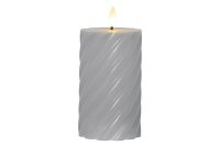 LED-Kerze Swirl 15x7,5cm grau