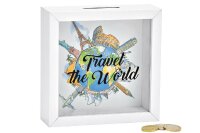 Spardose Travel 15x15x5cm wei&szlig;