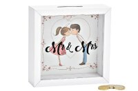 Spardose Hochzeit 15x15x5 wei&szlig;