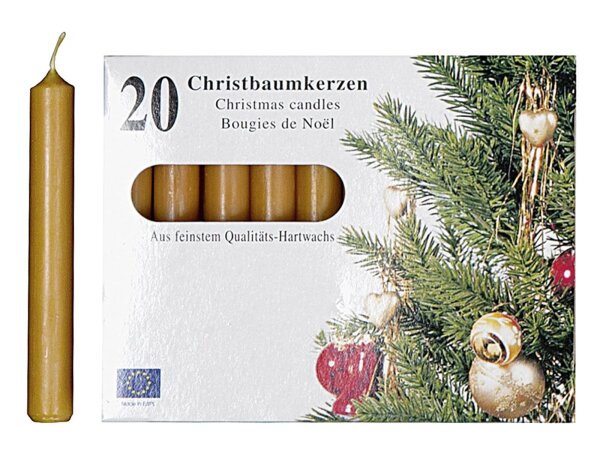 Baumkerze 9,6cm Ø1,2cm natur 20 Stück