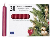 Baumkerze 9,6cm Ø1,2cm rot 20 Stück