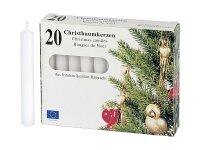 Baumkerze 9,6cm Ø1,2cm weiß 20 Stück
