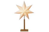 STAR TRADING Standleuchter Stern Karo mini 55cm Ø34cm beige
