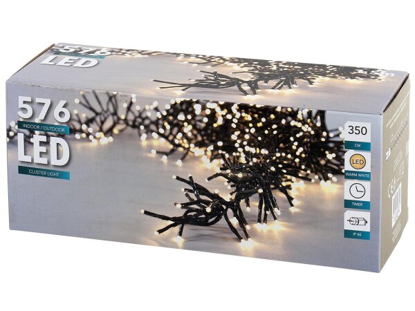 Girlande 576 LED warm-weiß für außen 4m schwarz