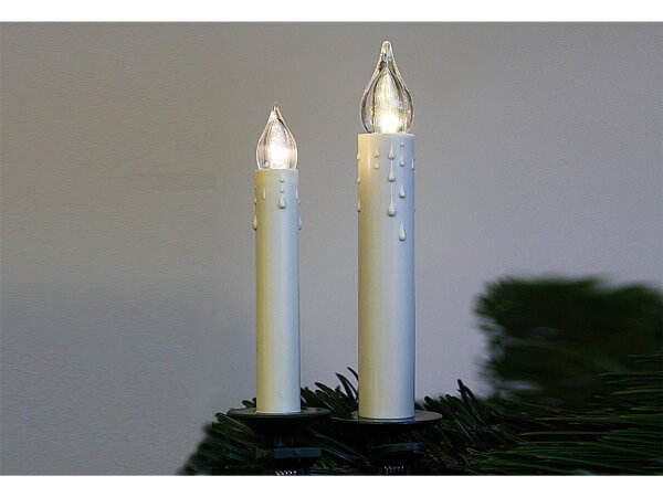 F-H-S LED-Baumkerze Slime Line Erweiterung kabellos innen incl. AAA Batterien 12,5cm Ø1,35cm elfenbein 5 Kerzen