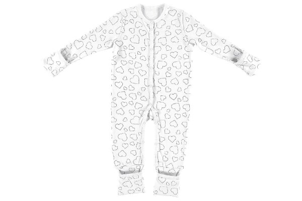 Pyjama Hearts White Gr. 56