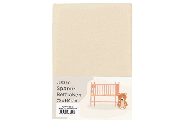 Spannbettlaken Creme Jersey 70 x 140 cm