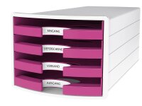 HAN Schubladenbox IMPULS DIN A4/C4 4 Trend Colour pink