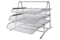 Briefablagekorb Metall silber 3 Fächer